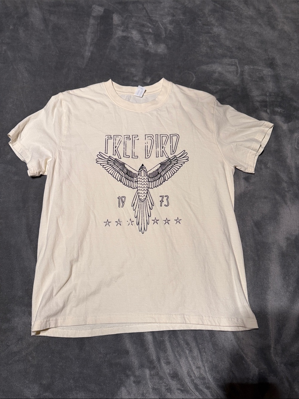 Source Unknown Cream Short Sleeve Tee with Soaring Bird Graphic